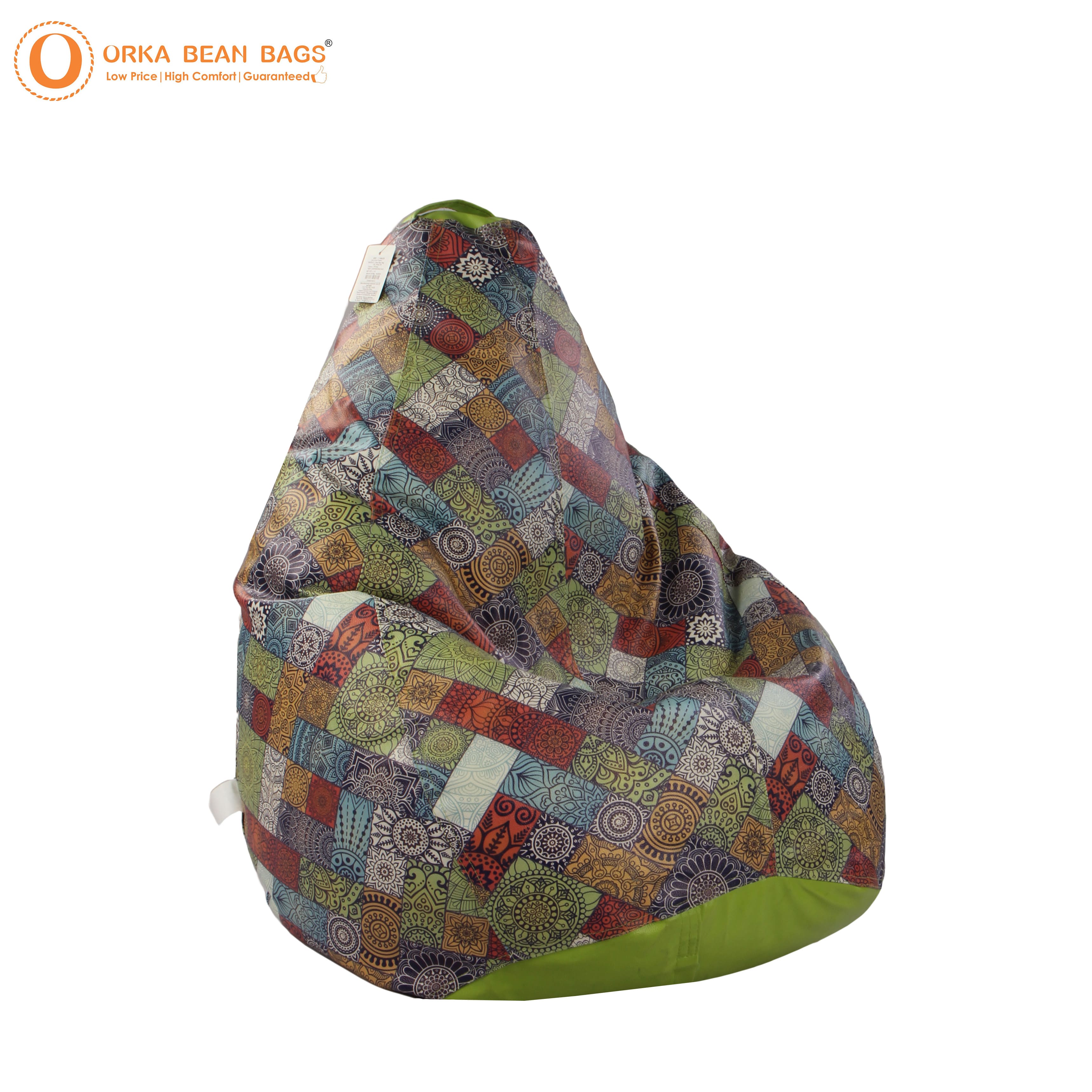 Orka Digital Printed Mandala Graphic XXXL Bean Bag Filled With Beans view 8